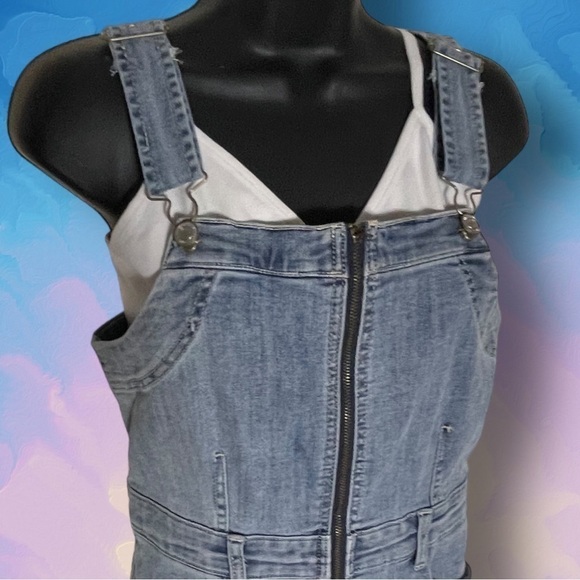 AMERICAN Eagle Zip Front Denim Overall Dress Size 6 - Picture 4 of 15